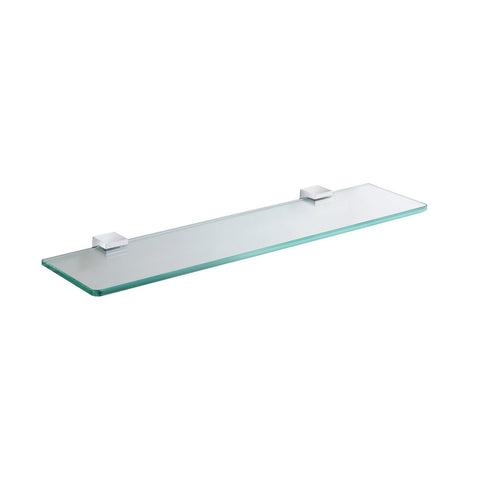Eviva Simple Bathroom Glass Shelf in Chrome - Luxe Bathroom Vanities Luxury Bathroom Fixtures Bathroom Furniture
