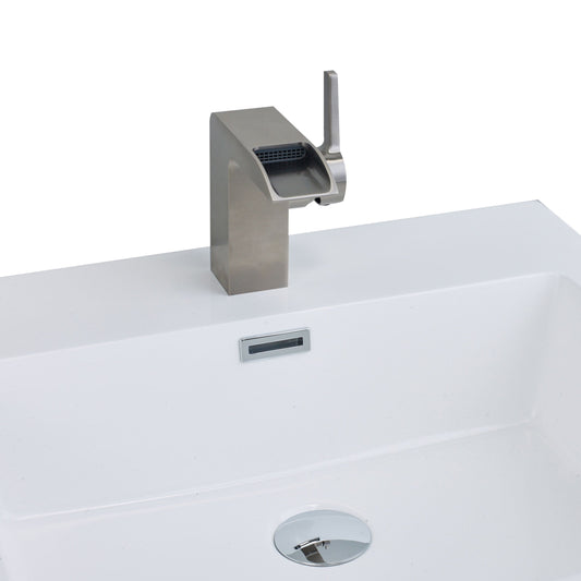 EVIVA Jaida C. Water-fall Single Handle (Lever) Bathroom Sink Faucet - Luxe Bathroom Vanities Luxury Bathroom Fixtures Bathroom Furniture