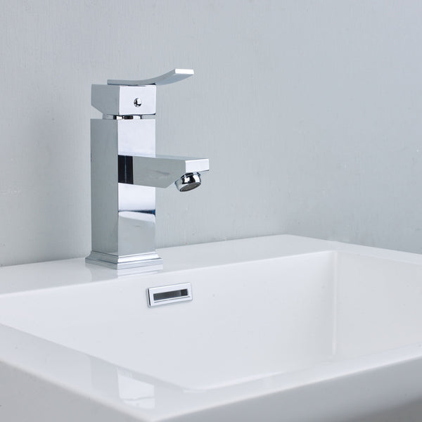 EVIVA Bevera Single Handle (Lever) Bathroom Vanity Sink Faucet (Chrome) - Luxe Bathroom Vanities Luxury Bathroom Fixtures Bathroom Furniture