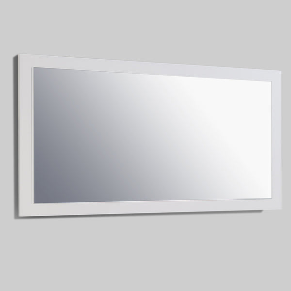 Eviva Sun 48" Glossy White Full Framed Bathroom Wall Mirror - Luxe Bathroom Vanities Luxury Bathroom Fixtures Bathroom Furniture