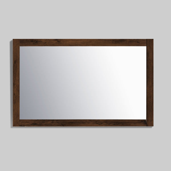 Eviva Sun 48" Rosewood Full Framed Bathroom Wall Mirror - Luxe Bathroom Vanities Luxury Bathroom Fixtures Bathroom Furniture
