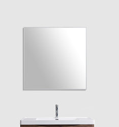 Eviva Sax 30" Brushed Metal Frame Bathroom Wall Mirror - Luxe Bathroom Vanities Luxury Bathroom Fixtures Bathroom Furniture