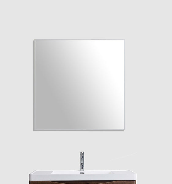 Eviva Sax 30" Brushed Metal Frame Bathroom Wall Mirror - Luxe Bathroom Vanities Luxury Bathroom Fixtures Bathroom Furniture