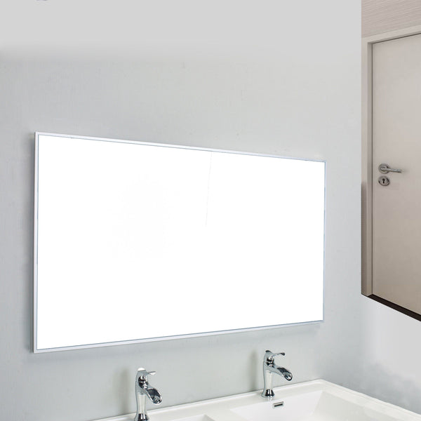 Eviva Sax 48" Brushed Metal Frame Bathroom Wall Mirror - Luxe Bathroom Vanities Luxury Bathroom Fixtures Bathroom Furniture