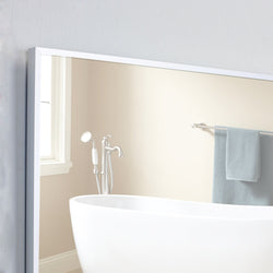 Eviva Sax 57X20 Brushed Metal Frame Bathroom Wall Mirror - Luxe Bathroom Vanities Luxury Bathroom Fixtures Bathroom Furniture