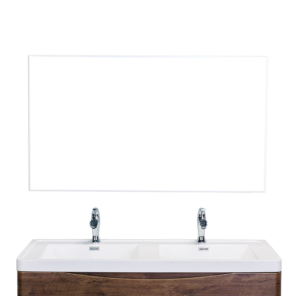 Eviva Sax 60" Brushed Metal Frame Bathroom Wall Mirror - Luxe Bathroom Vanities Luxury Bathroom Fixtures Bathroom Furniture