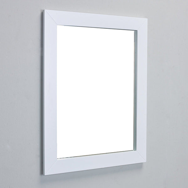 Eviva Sun 24" White Framed Bathroom Wall Mirror - Luxe Bathroom Vanities Luxury Bathroom Fixtures Bathroom Furniture
