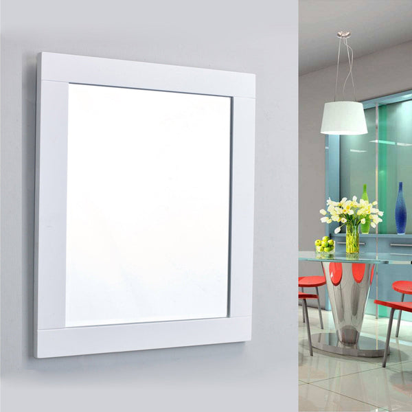 Eviva Aberdeen 36" White Framed Bathroom Wall Mirror - Luxe Bathroom Vanities Luxury Bathroom Fixtures Bathroom Furniture