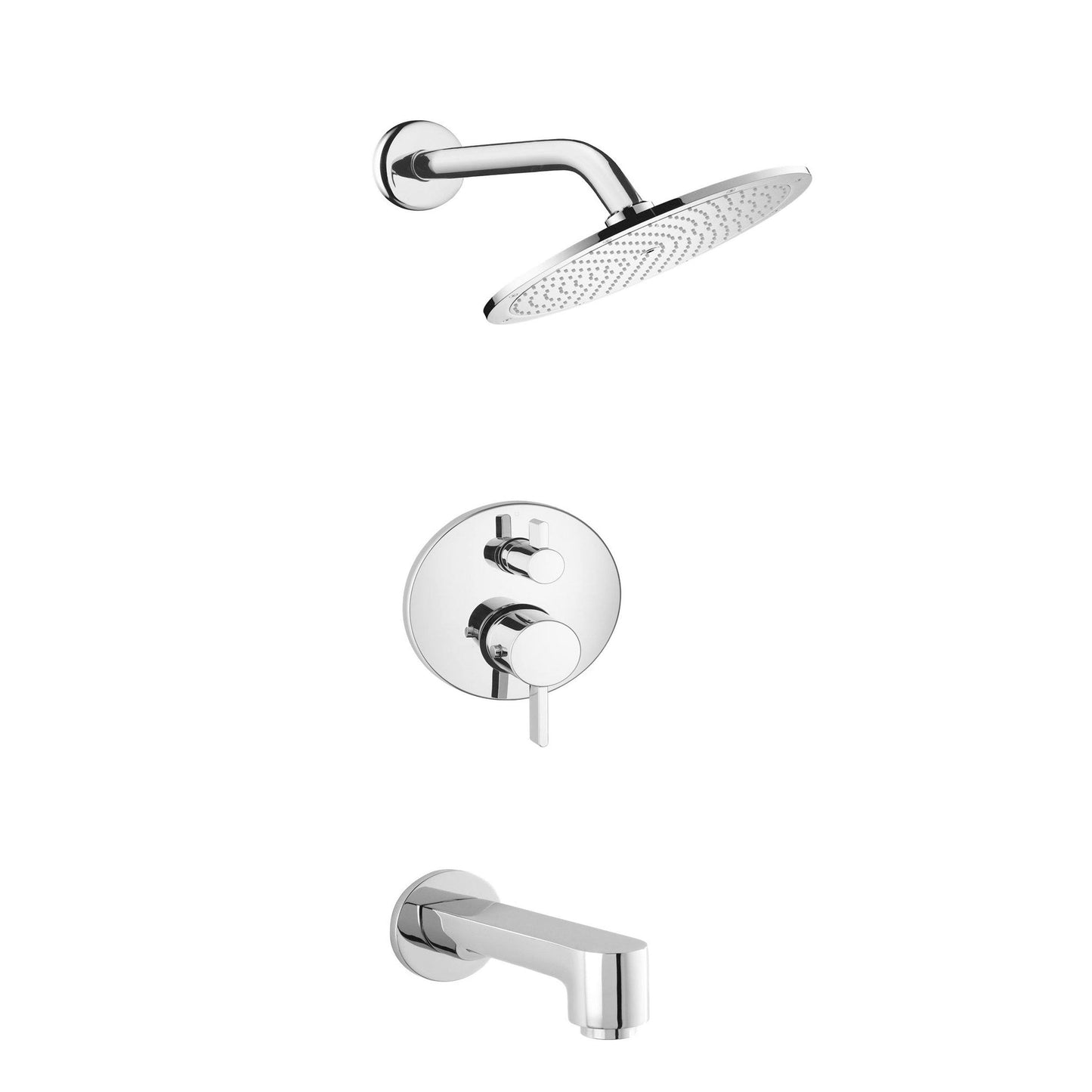 Eviva Splash Shower and Tub Faucet Set in Chrome Finish - Luxe Bathroom Vanities Luxury Bathroom Fixtures Bathroom Furniture