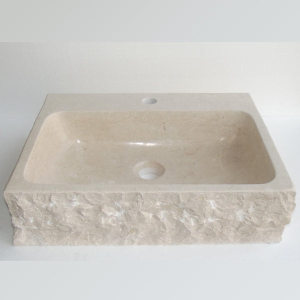 Eviva Stonie 20 in. Beige Marble Vessel Sink - Luxe Bathroom Vanities Luxury Bathroom Fixtures Bathroom Furniture