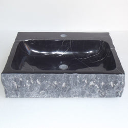 Eviva Stonie 20 in. Black Marble Vessel Sink - Luxe Bathroom Vanities Luxury Bathroom Fixtures Bathroom Furniture