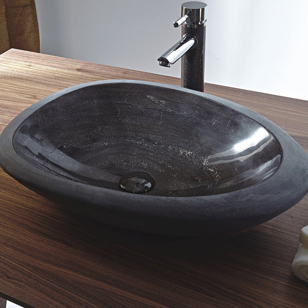 Eviva Shell 22 in. Dark Blue Marble Vessel Sink - Luxe Bathroom Vanities Luxury Bathroom Fixtures Bathroom Furniture