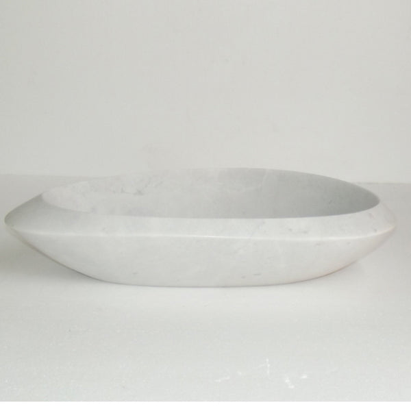 Eviva Pebble Stone 24 in. White Carrara Marble Vessel Sink - Luxe Bathroom Vanities Luxury Bathroom Fixtures Bathroom Furniture