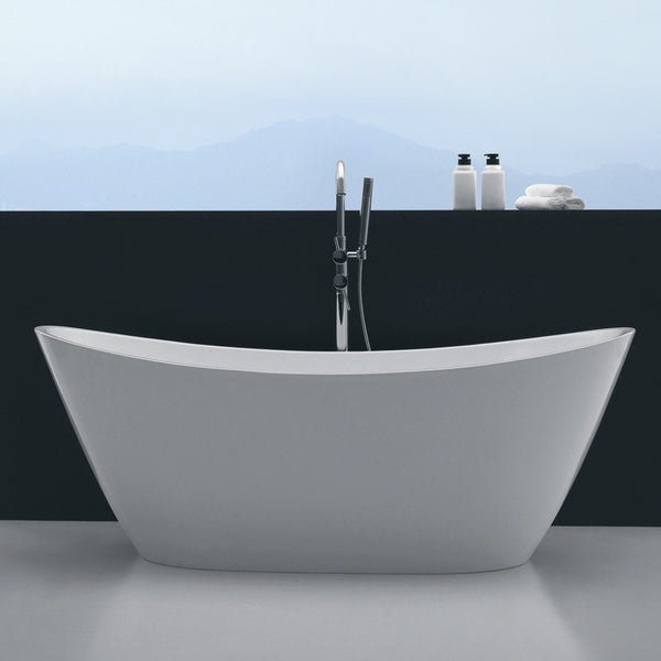 Eviva Bella 60" White Acrylic Free Standing Bathtub - Luxe Bathroom Vanities Luxury Bathroom Fixtures Bathroom Furniture