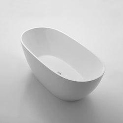 Eviva Clair 60" Freestanding White Acrylic Bathtub - Luxe Bathroom Vanities Luxury Bathroom Fixtures Bathroom Furniture