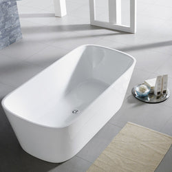 Eviva Aria Freestanding 67 in. Acrylic Bathtub in White - Luxe Bathroom Vanities Luxury Bathroom Fixtures Bathroom Furniture