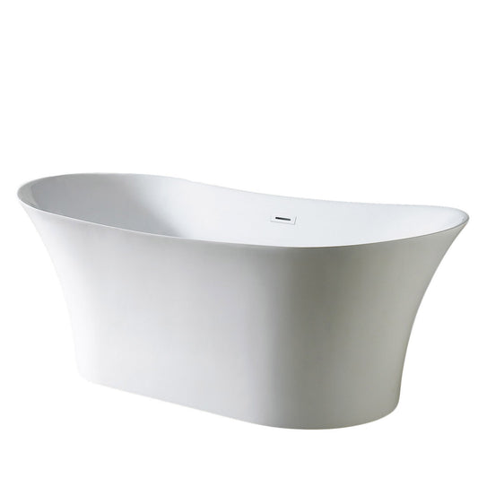 Eviva Skylar Freestanding 71 in. Acrylic Bathtub in White - Luxe Bathroom Vanities Luxury Bathroom Fixtures Bathroom Furniture