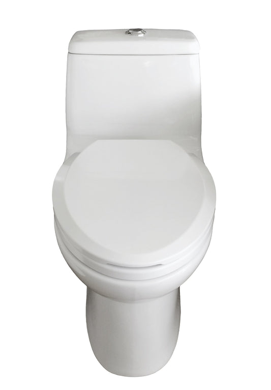 Eviva Hurricane Elongated Cotton White One Piece Toilet with Soft Closing Seat Cover - Luxe Bathroom Vanities Luxury Bathroom Fixtures Bathroom Furniture