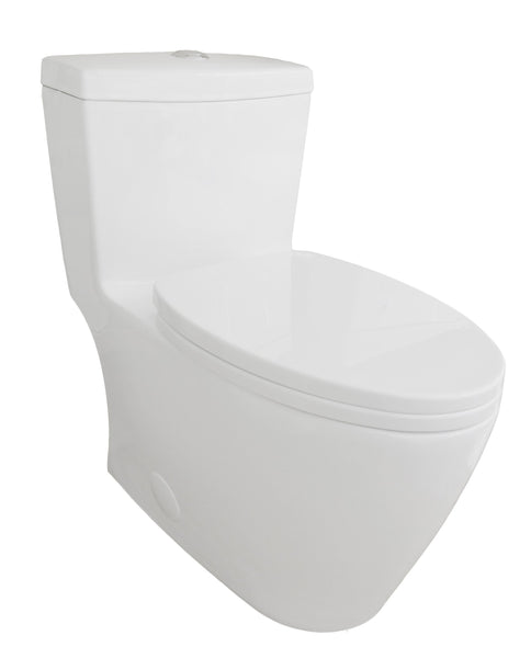 Eviva Softy Elongated Cotton White One Piece Toilet with Soft Closing Seat Cover - Luxe Bathroom Vanities Luxury Bathroom Fixtures Bathroom Furniture