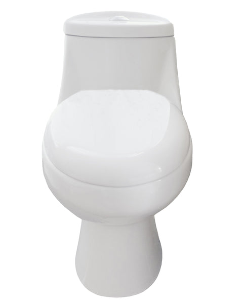 Eviva Sleek Elongated Cotton White One Piece Toilet with Soft Closing Seat Cover - Luxe Bathroom Vanities Luxury Bathroom Fixtures Bathroom Furniture