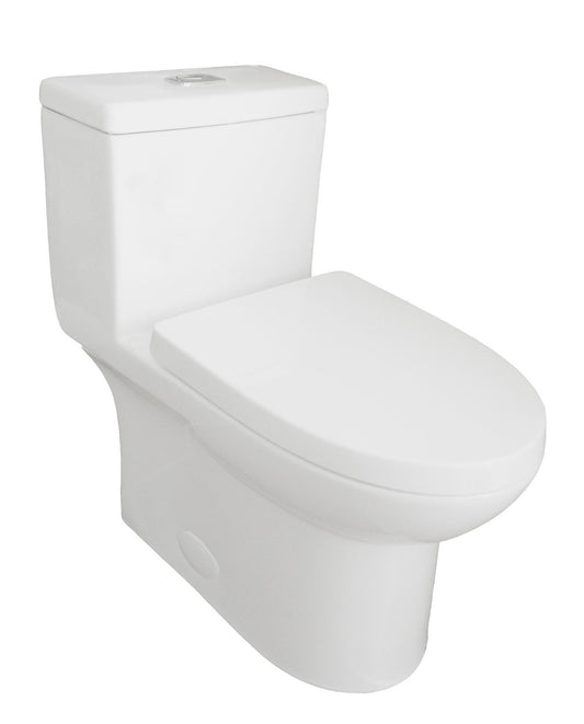 Eviva Standy Elongated Cotton White One Piece Toilet with Soft Closing Seat Cover - Luxe Bathroom Vanities Luxury Bathroom Fixtures Bathroom Furniture
