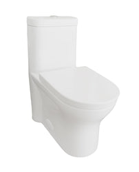 Eviva Ferri Elongated Cotton White One Piece Toilet with Soft Closing Seat Cover, High efficiency - Luxe Bathroom Vanities Luxury Bathroom Fixtures Bathroom Furniture