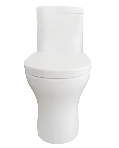 Eviva Ferri Elongated Cotton White One Piece Toilet with Soft Closing Seat Cover, High efficiency - Luxe Bathroom Vanities Luxury Bathroom Fixtures Bathroom Furniture