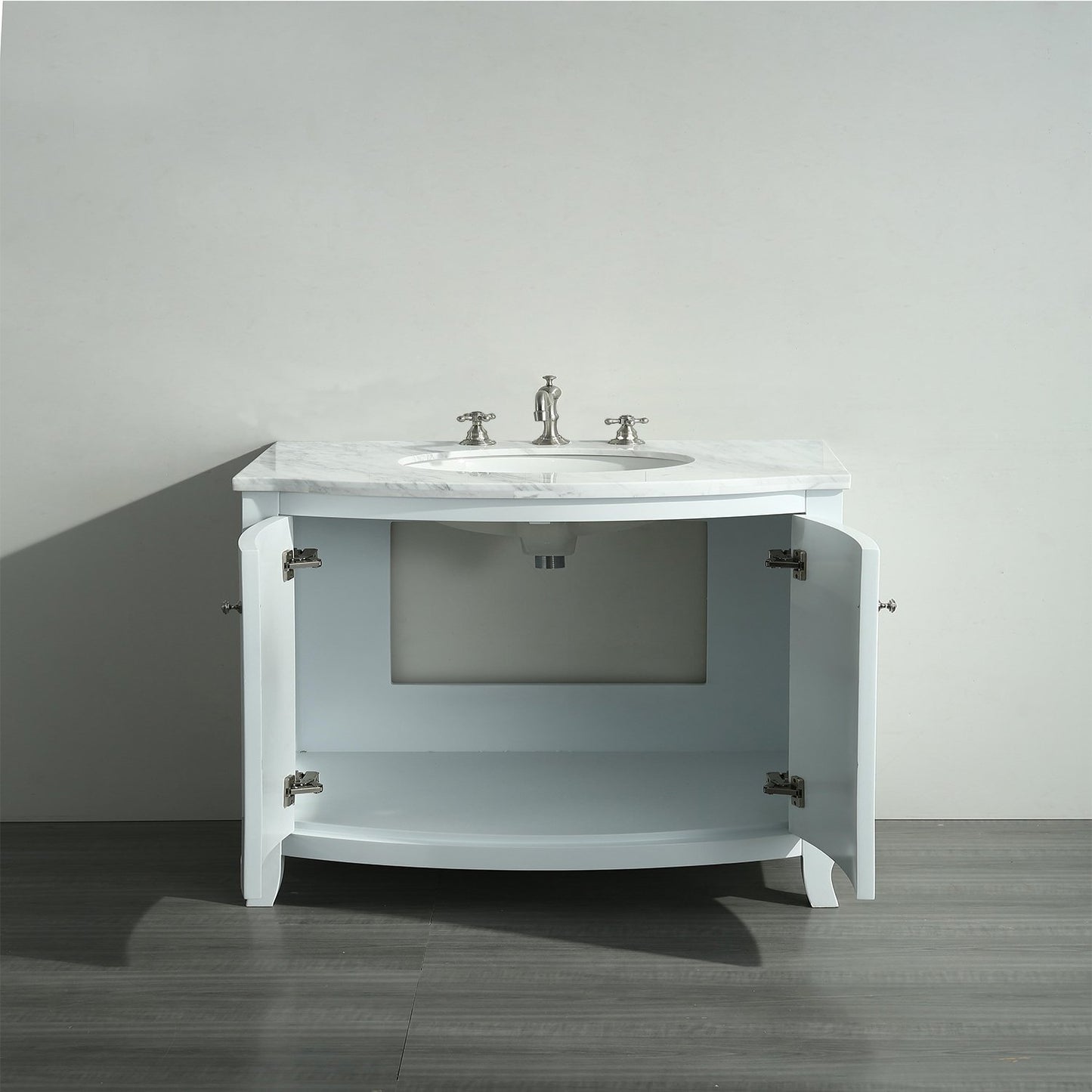 Eviva Odessa Zinx+ 24"  Bathroom Vanity with White Carrera Marble Counter-top and Porcelain Sink - Luxe Bathroom Vanities Luxury Bathroom Fixtures Bathroom Furniture