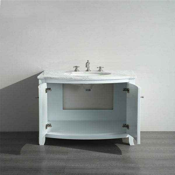 Eviva Odessa Zinx+  30" Bathroom Vanity with White Carrera Marble Counter-top and Porcelain Sink - Luxe Bathroom Vanities Luxury Bathroom Fixtures Bathroom Furniture