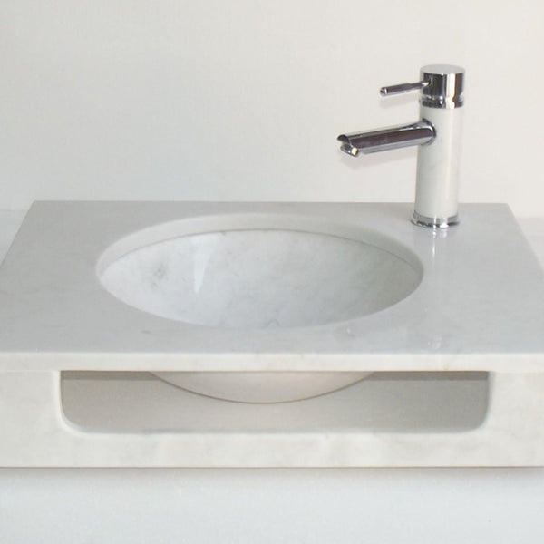 Eviva Pasadena 24 in. White Carrara Marble Sink - Luxe Bathroom Vanities Luxury Bathroom Fixtures Bathroom Furniture