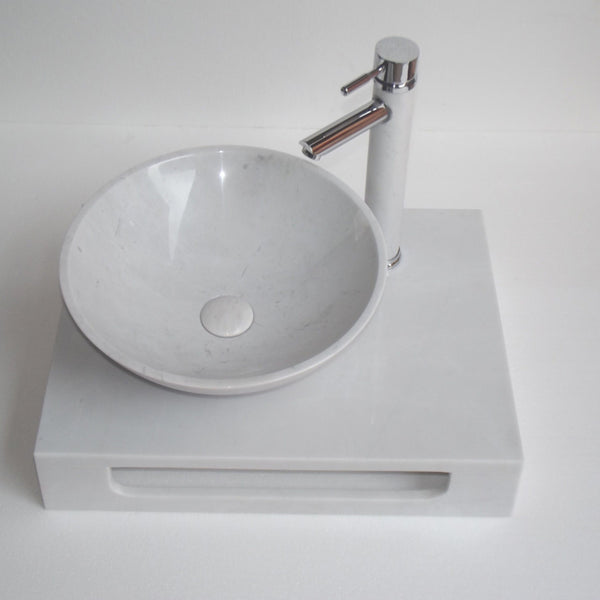 Eviva Grail 23 in. Marble Vessel Sink - Luxe Bathroom Vanities Luxury Bathroom Fixtures Bathroom Furniture