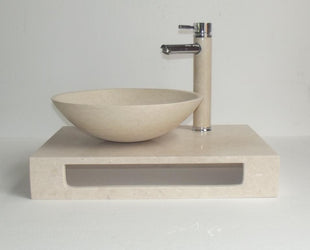 Eviva Grail 23 in. Marble Vessel Sink - Luxe Bathroom Vanities Luxury Bathroom Fixtures Bathroom Furniture