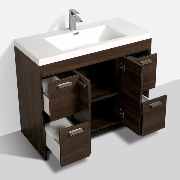 Eviva Lugano 42" Modern Bathroom Vanity with White Integrated Acrylic Sink - Luxe Bathroom Vanities Luxury Bathroom Fixtures Bathroom Furniture