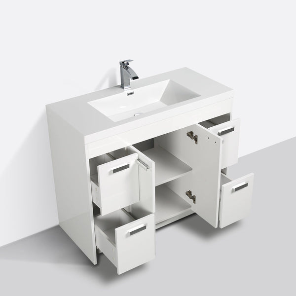 Eviva Lugano 42" Modern Bathroom Vanity with White Integrated Acrylic Sink - Luxe Bathroom Vanities Luxury Bathroom Fixtures Bathroom Furniture