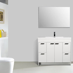 Eviva Lugano 42" Modern Bathroom Vanity with White Integrated Acrylic Sink - Luxe Bathroom Vanities Luxury Bathroom Fixtures Bathroom Furniture
