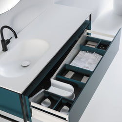 Eviva Modena 32 in. Wall Mounted Teal Bathroom Vanity with White Integrated Solid Surface Countertop - Luxe Bathroom Vanities Luxury Bathroom Fixtures Bathroom Furniture