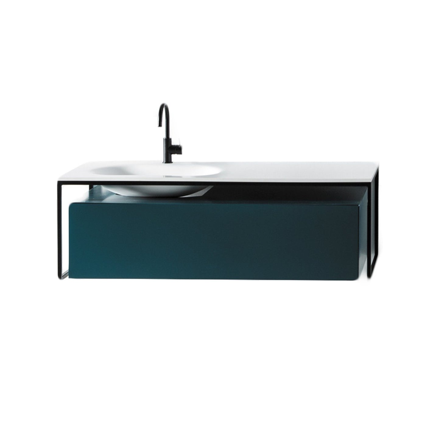 Eviva Modena 51 in. Wall Mounted Teal Bathroom Vanity with White Integrated Solid Surface Countertop - Luxe Bathroom Vanities Luxury Bathroom Fixtures Bathroom Furniture