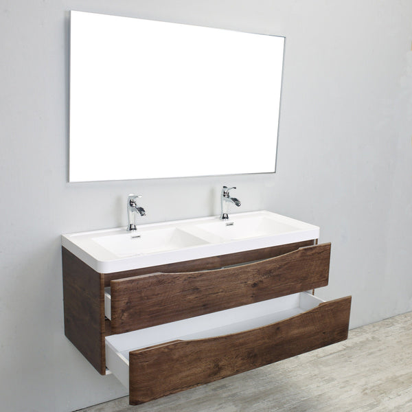 Eviva Smile 48" Modern Bathroom Vanity Set with Integrated White Acrylic Double Sink Wall Mount - Luxe Bathroom Vanities Luxury Bathroom Fixtures Bathroom Furniture