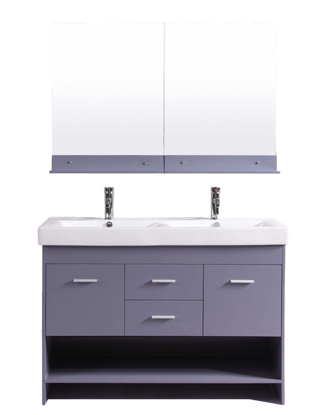Totti Gloria 48 inch Double Sink Bathroom Vanity with White Integrated Double Porcelain Sink - Luxe Bathroom Vanities Luxury Bathroom Fixtures Bathroom Furniture