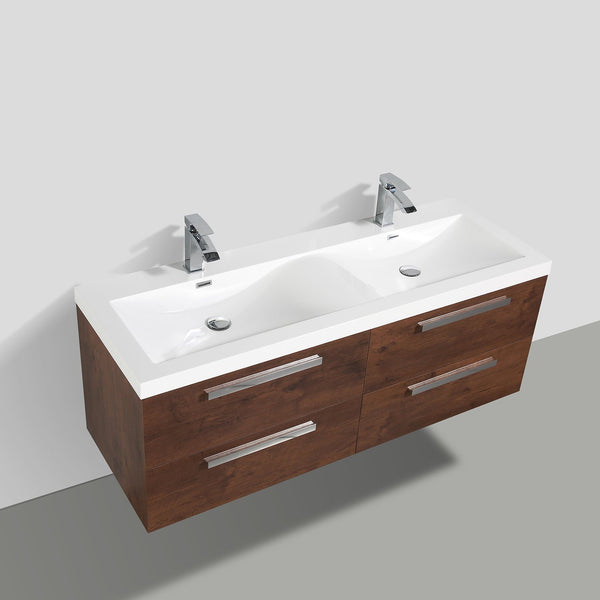 Eviva Surf 57" Modern Bathroom Vanity Set with Integrated White Acrylic Double Sink - Luxe Bathroom Vanities Luxury Bathroom Fixtures Bathroom Furniture