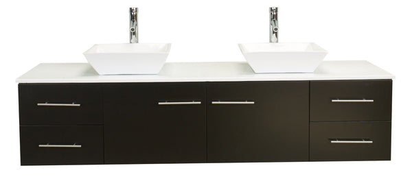 Totti Wave 60 inch Modern Double Sink Bathroom Vanity With Counter-Top And Double Sinks - Luxe Bathroom Vanities Luxury Bathroom Fixtures Bathroom Furniture