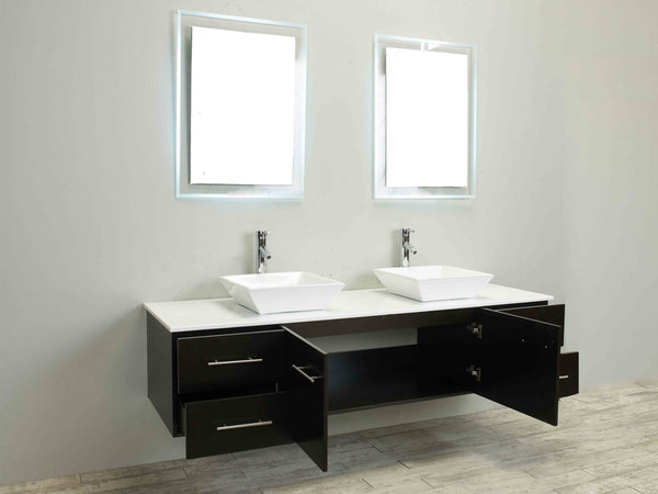 Totti Wave 72 inch Modern Double Sink Bathroom Vanity With Counter-Top And Double Sinks - Luxe Bathroom Vanities Luxury Bathroom Fixtures Bathroom Furniture