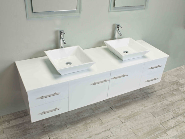 Totti Wave 72 inch Modern Double Sink Bathroom Vanity With Counter-Top And Double Sinks - Luxe Bathroom Vanities Luxury Bathroom Fixtures Bathroom Furniture