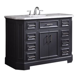 Eviva Glory 48" Bathroom Vanity with Carrara Marble Counter-top and Porcelain Sink - Luxe Bathroom Vanities Luxury Bathroom Fixtures Bathroom Furniture