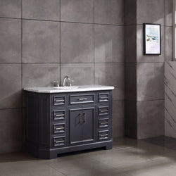 Eviva Glory 48" Bathroom Vanity with Carrara Marble Counter-top and Porcelain Sink - Luxe Bathroom Vanities Luxury Bathroom Fixtures Bathroom Furniture