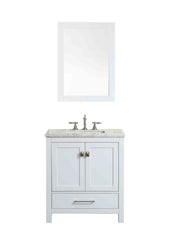 Eviva Aberdeen 30" Transitional Bathroom Vanity with White Carrera Countertop - Luxe Bathroom Vanities Luxury Bathroom Fixtures Bathroom Furniture