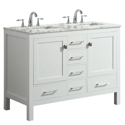 Eviva Aberdeen 48" Transitional Bathroom Vanity with White Carrara Countertop and double Sinks - Luxe Bathroom Vanities Luxury Bathroom Fixtures Bathroom Furniture