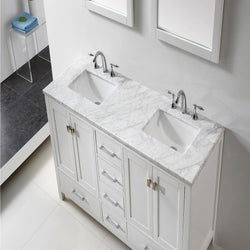 Eviva Aberdeen 60" Transitional Bathroom Vanity with White Carrera Countertop - Luxe Bathroom Vanities Luxury Bathroom Fixtures Bathroom Furniture
