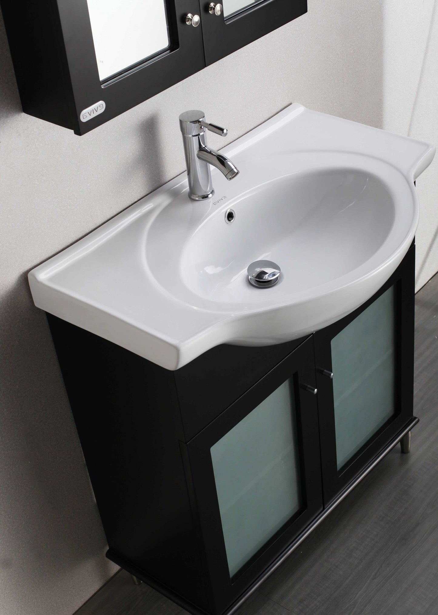 Eviva Tux 30" Transitional Bathroom Vanity with Integrated Porcelain Sink - Luxe Bathroom Vanities Luxury Bathroom Fixtures Bathroom Furniture