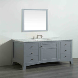 Eviva New York 42" Bathroom Vanity, with White Marble Carrera Counter-top, & Sink - Luxe Bathroom Vanities Luxury Bathroom Fixtures Bathroom Furniture